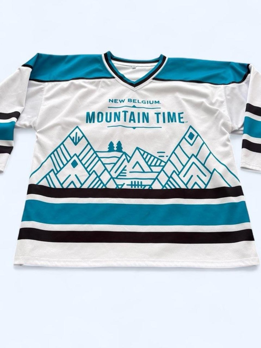 New Belgium Mountain Time Long Sleeve Tee - White & Teal